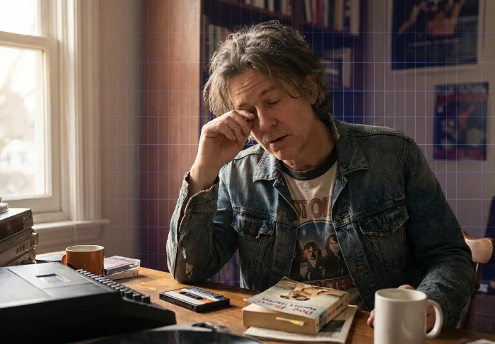 Office manager checking sales growth